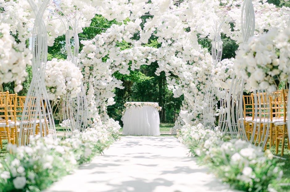 A beautiful garden wedding setting